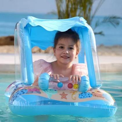 Imagem de Boia Bebê Chocalho Inflável Com Cobertura Para Piscina
