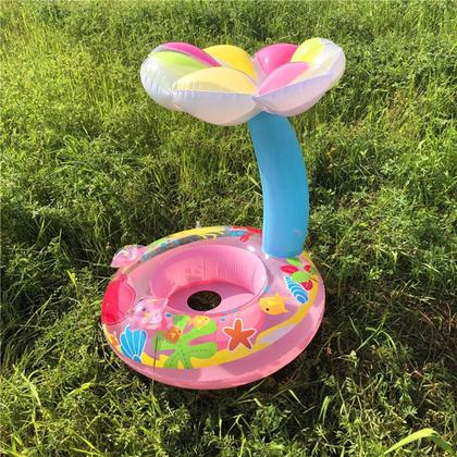 Imagem de Boia Bebê Cobertura Menina Fralda Infantil Inflável Proteção