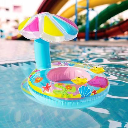 Imagem de Boia Bebê Cobertura Menina Fralda Infantil Inflável Proteção