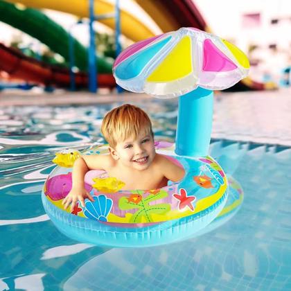 Imagem de Boia Bebê Cobertura Menina Fralda Infantil Inflável Proteção