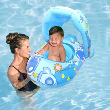 Imagem de Boia Bebê Cobertura Menina Fralda Infantil Inflável Proteção