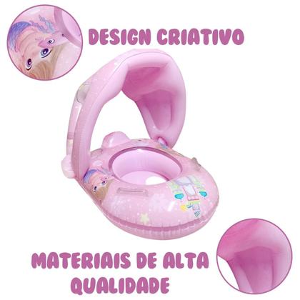 Imagem de Boia Bebê Cobertura Menina Fralda Infantil Inflável Proteção