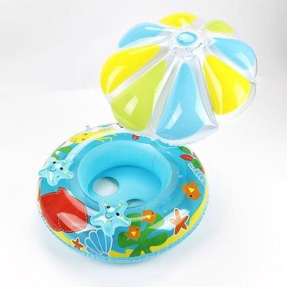 Imagem de Boia Bebe Guarda Sol Cogumelo Inflavel - Baby Boat Azul 80x65x65cm