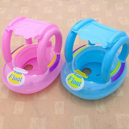 Imagem de Boia Bebê Inflável Com Assento E Cobertura Baby Boat Piscina