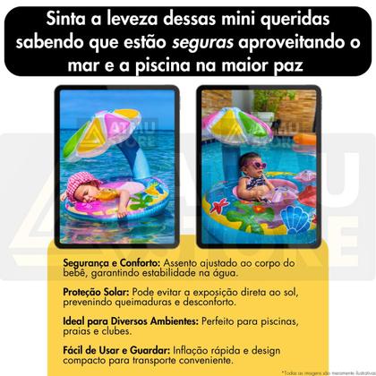 Imagem de Boia Bebê Piscina Cobertura Infantil Inflável Proteção Solar