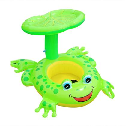 Imagem de Boia Bote Babê Sapinho Inflável com Cobertura e Assento e Proteção UV