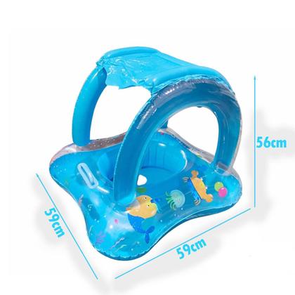 Imagem de Boia Bote Bebê Cobertura Fralda Infantil Inflável Proteção