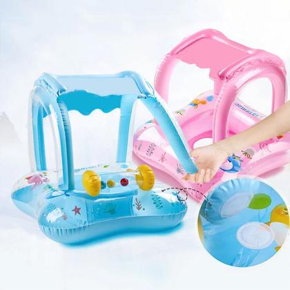 Imagem de Boia Bote Bebê Cobertura Fralda Infantil Inflável Proteção