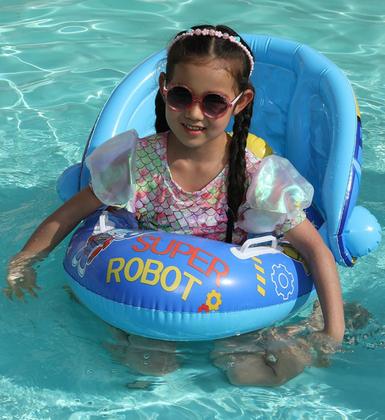 Imagem de Boia Bote Bebe Cobertura Fralda Infantil Inflável Proteção