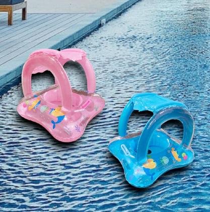 Imagem de Boia Bote Bebê Cobertura Fralda Infantil Inflável Proteção