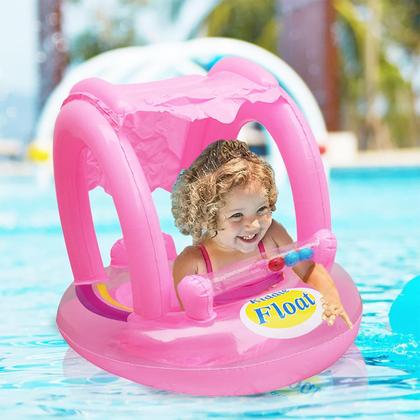 Imagem de Boia Bote Bebê Cobertura Fralda Infantil Inflável Proteção