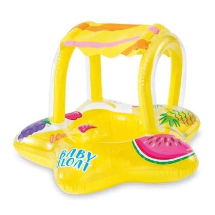 Imagem de Boia Bote Bebê Fralda Infantil Inflável Proteção Com Cobertura Intex