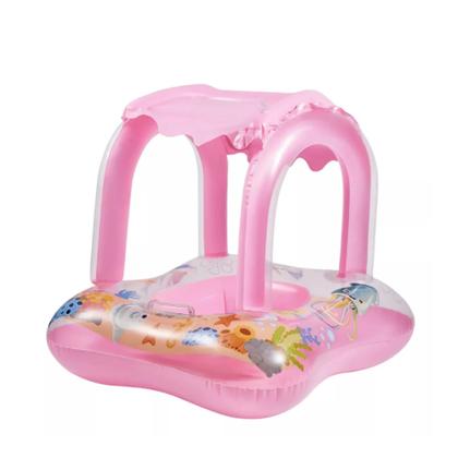 Imagem de Boia Bote Bebê Infantil Cobertura Inflável Crianças com Assento Proteção Solar Para Praia Piscina