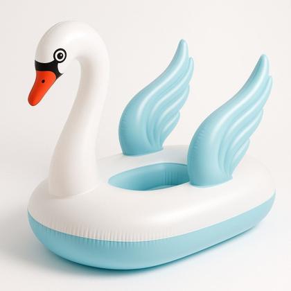 Imagem de Boia Bote Cisne Inflável Infantil com Alça  Modelo Fralda