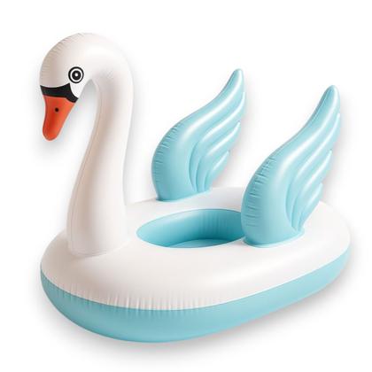 Imagem de Boia Bote Cisne Inflável Infantil com Alça  Modelo Fralda