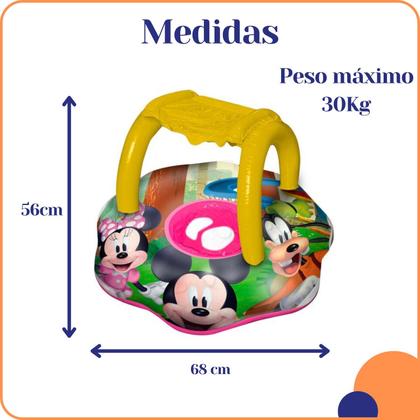 Imagem de Boia bote fralda bebê do Mickey com cobertura infantil e proteção