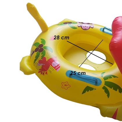 Imagem de Boia Bote Fralda Infantil Com Alça E Assento Colorida Leão