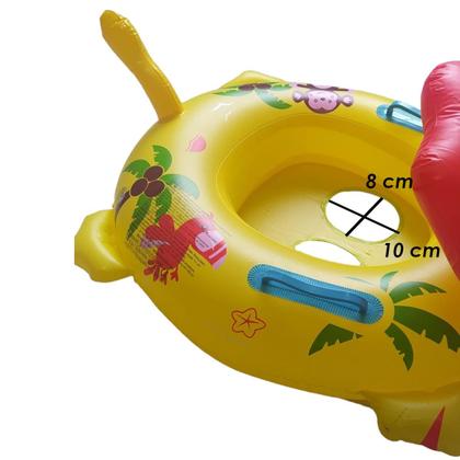 Imagem de Boia Bote Fralda Infantil Com Alça E Assento Colorida Leão