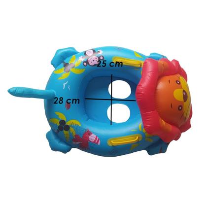 Imagem de Boia Bote Fralda Infantil Com Alça E Assento Colorida Leão