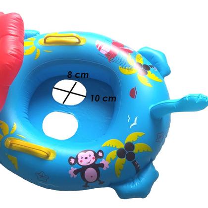 Imagem de Boia Bote Fralda Infantil Com Alça E Assento Colorida Leão