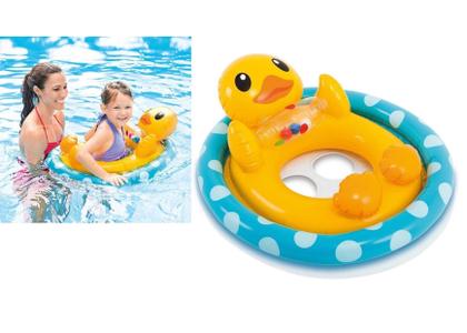 Imagem de Boia Bote Infantil Inflável Com Assento Pato Amarelo 71Cm