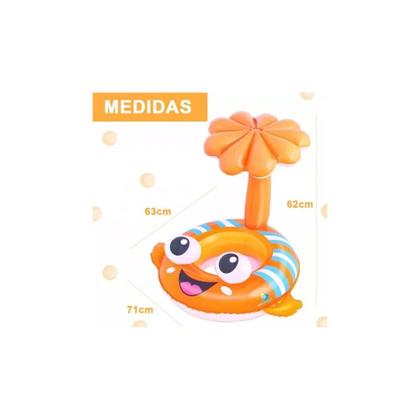 Imagem de Boia bote inflável com cobertura proteção solar bebe e criança