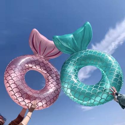 Imagem de Boia Bote Inflável Redonda Sereia Piscina Praia