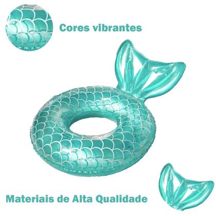 Imagem de Boia Bote Inflável Redonda Sereia Piscina Praia