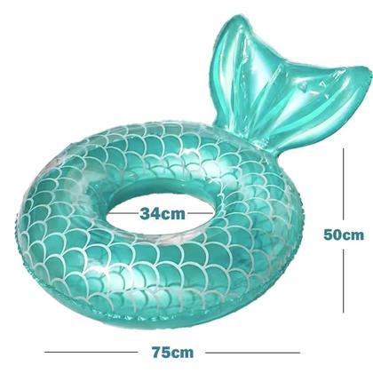 Imagem de Boia Bote Inflável Redonda Sereia Piscina Praia