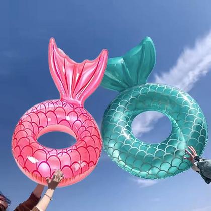 Imagem de Boia Bote Inflável Redonda Sereia Piscina Praia