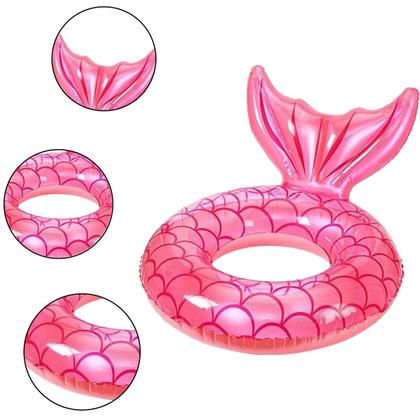 Imagem de Boia Bote Inflável Redonda Sereia Piscina Praia