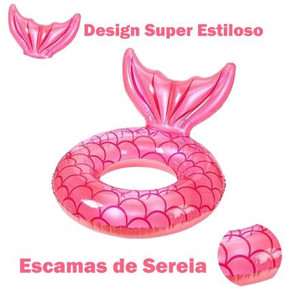 Imagem de Boia Bote Inflável Redonda Sereia Piscina Praia