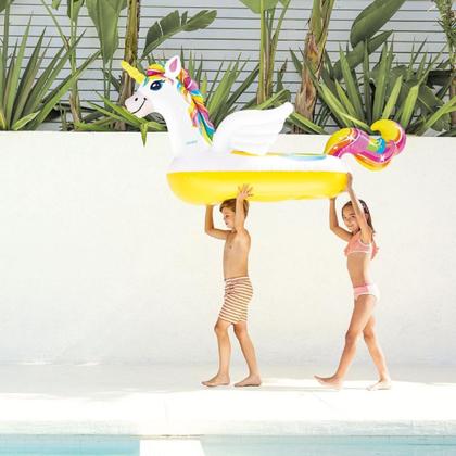 Imagem de Bóia bote inflável unicórnio gigante intex para criança 1,98m