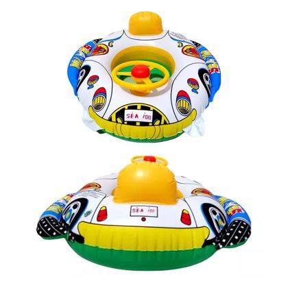 Imagem de Boia Carrinho Volante Baby Infantil Brinquedo Piscina Menino Bexiga Bote Direção Presente Criança Bebê Guerra Balão