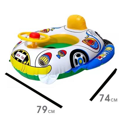 Imagem de Boia Carrinho Volante Baby Infantil Brinquedo Piscina Menino Bexiga Bote Direção Presente Criança Bebê Guerra Balão