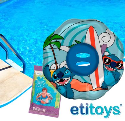 Imagem de Boia Circular Fralda Infantil Inflavel Criança 30kg Stitch