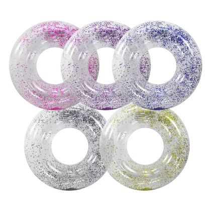 Imagem de Boia Circular inflável Redonda com Glitter 85cm p/ Piscina Mar Verão