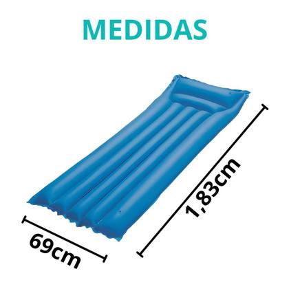 Imagem de Boia Colchão De Piscina Grande Inflável Bronzeador Azul