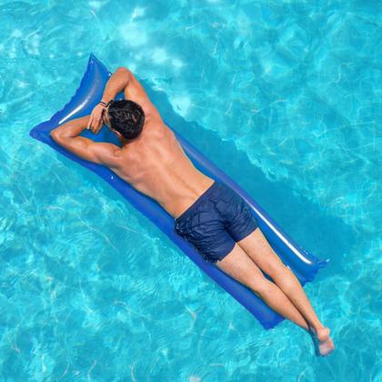 Imagem de Boia Colchão De Piscina Grande Inflável Bronzeador Azul