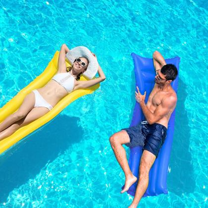 Imagem de Boia Colchão De Piscina Grande Inflável Bronzeador Azul