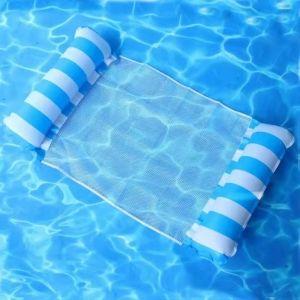 Imagem de Boia Colchão Inflável Rede Piscina Cama Flutuante Reclinável Azul