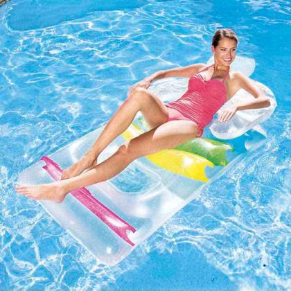 Imagem de  Boia Colchão Poltrona Inflável Flutuante Fashion Lounge Para Piscina Praia 85cmx30cm
