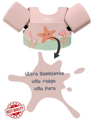 Imagem de Boia Colete Flutuante Infantil De Natação Praia Piscina Criança 2 em 1 com Estampas Divertidas Segura e Certificada
