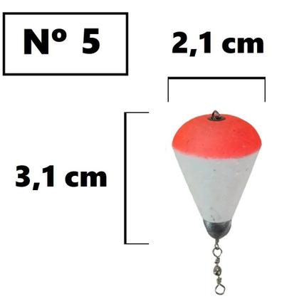 Imagem de Boia de Arremesso Simples Com Chumbada e Girador Nº 5 (4,5g) - 4 Unidades