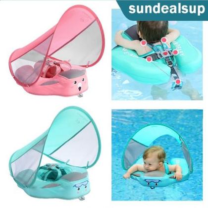 Imagem de Boia De Natação Para Bebê Com Dossel Sólido Para Piscina
