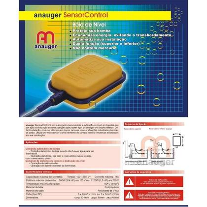 Imagem de Boia de Nível Anauger Sensorcontrol 15a - 3,5m