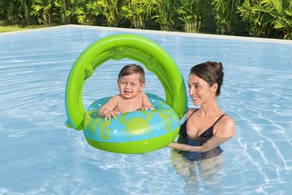 Imagem de Boia De Piscina Infantil Bebê Criança C/ Cobertura Bestway