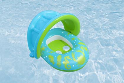 Imagem de Boia De Piscina Infantil Bebê Criança C/ Cobertura Bestway