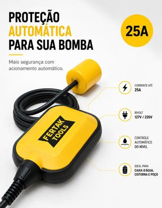 Imagem de Boia Elétrica 25a Automatica Regulador Nivel Poço Caixa Agua
