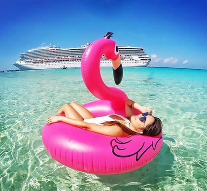 Imagem de Boia Flamingo Unicornio Gigante Piscina Inflável 120cm Adulto